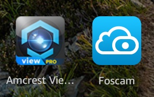 Tablet Screenshot of Amcrest and Foscam Apps